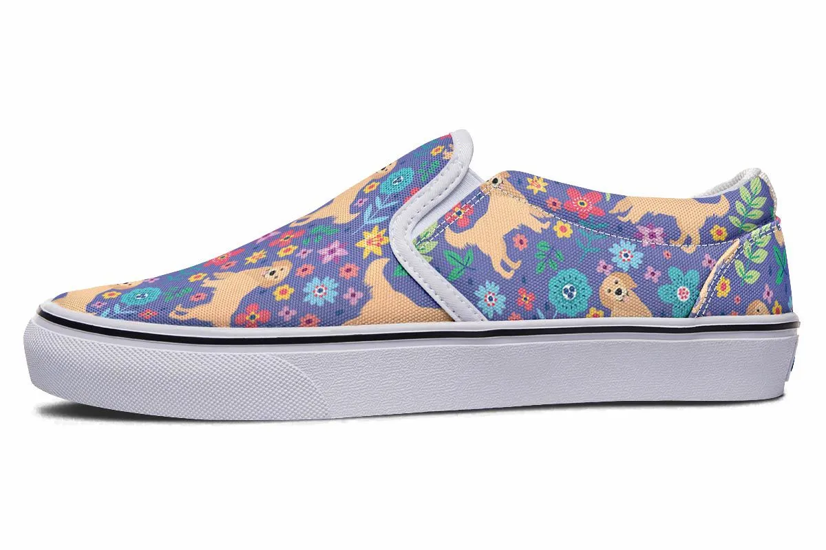Groovy Golden Retriever Slip-On Shoes