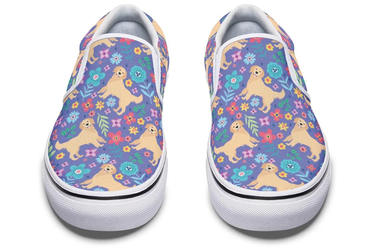 Groovy Golden Retriever Slip-On Shoes