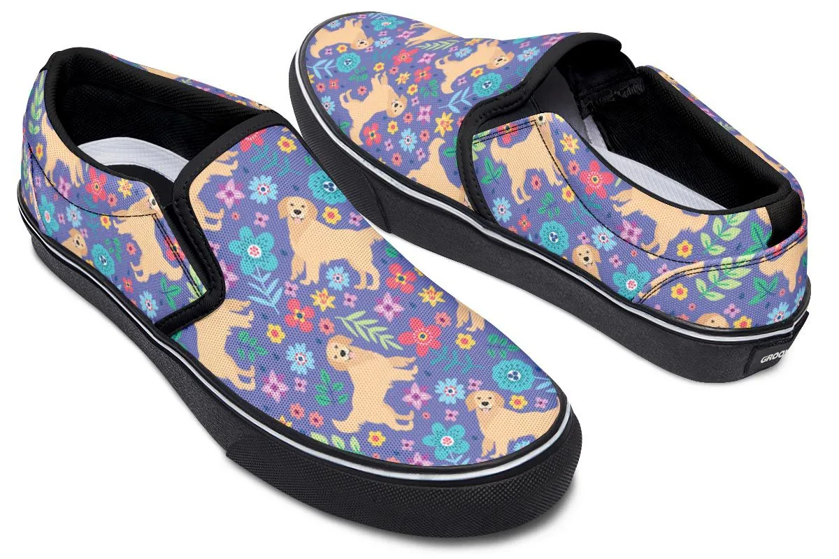 Groovy Golden Retriever Slip-On Shoes