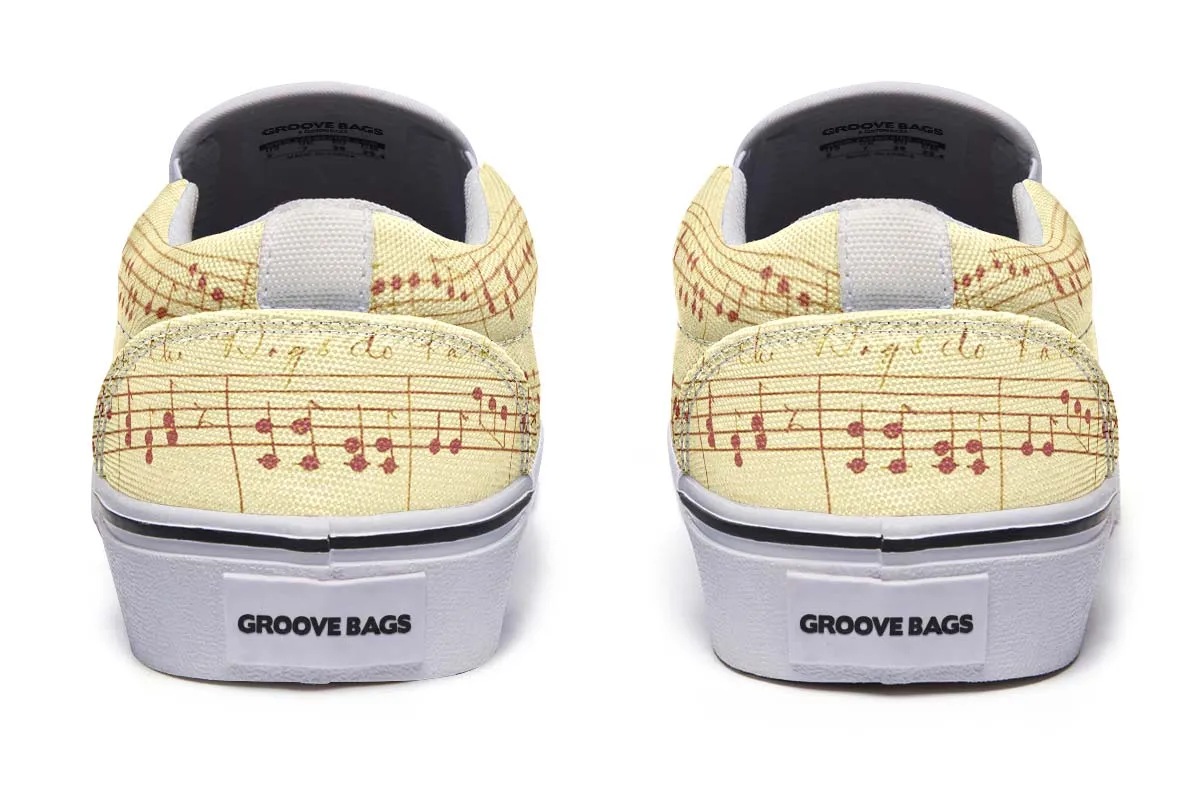 Guitar Sketch Slip-On Shoes