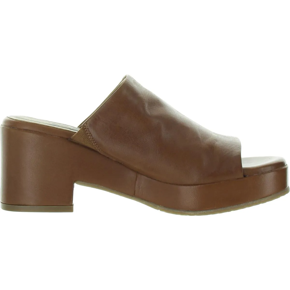 Gwen Womens Slip On Leather Block Heel