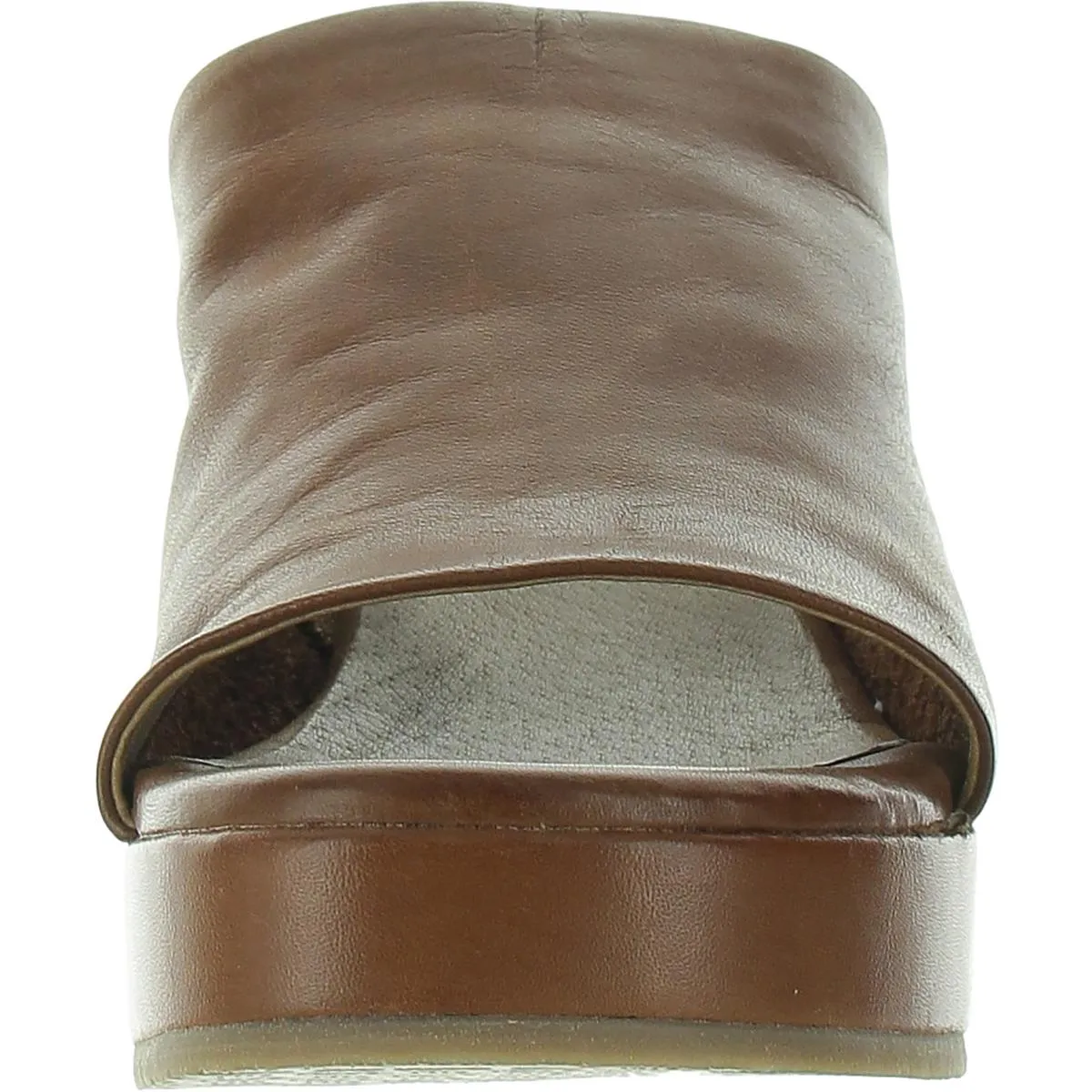 Gwen Womens Slip On Leather Block Heel