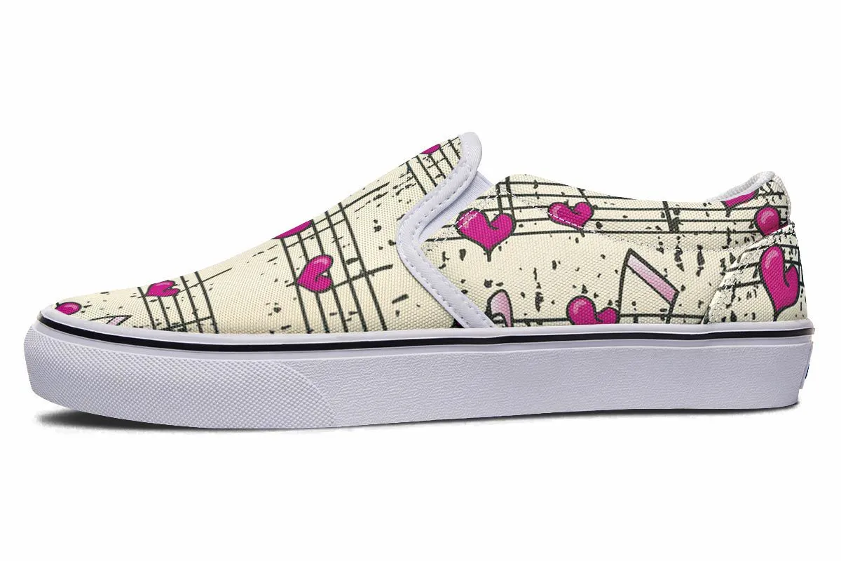 Heart Music Slip-On Shoes
