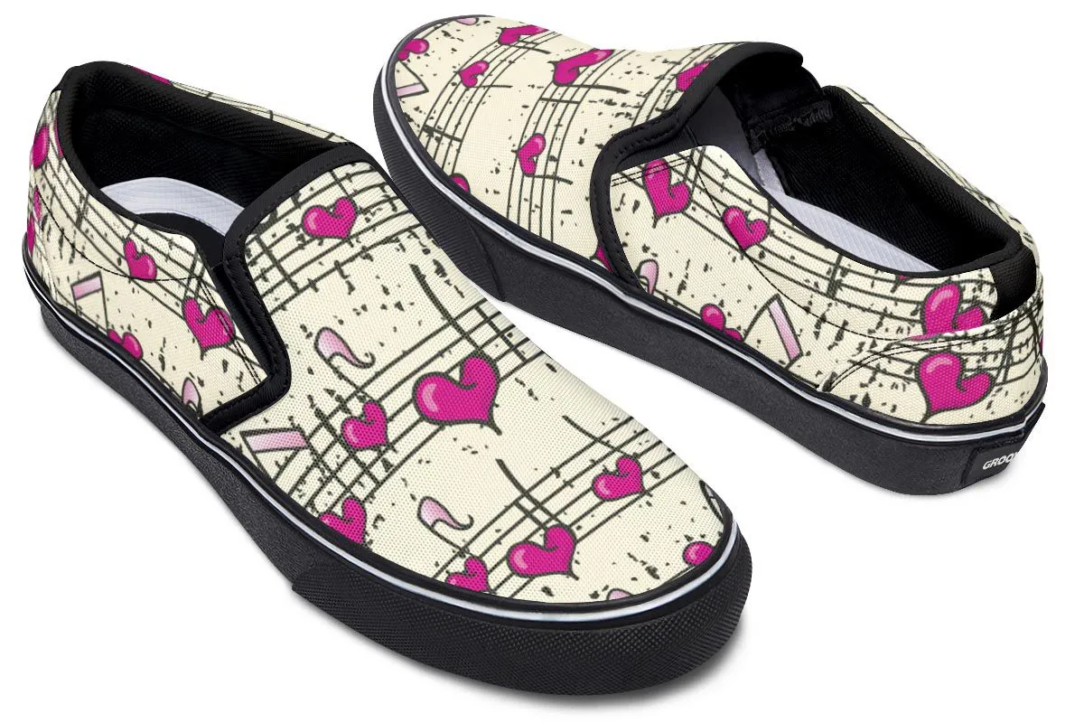 Heart Music Slip-On Shoes