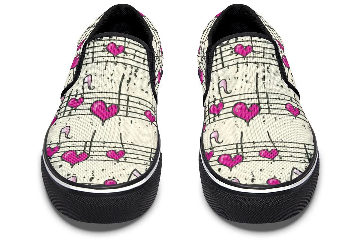 Heart Music Slip-On Shoes