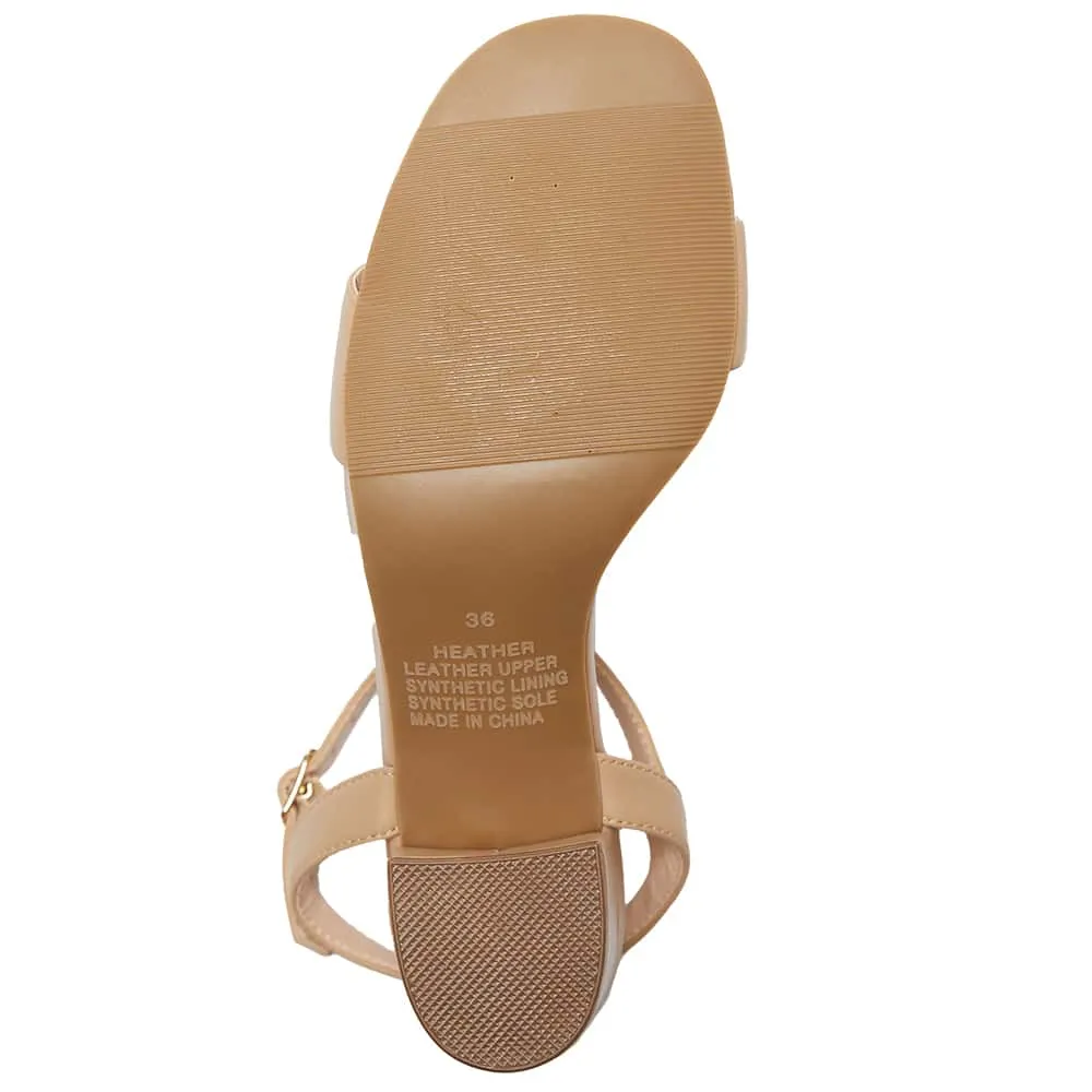 Heather Heel in Nude Leather