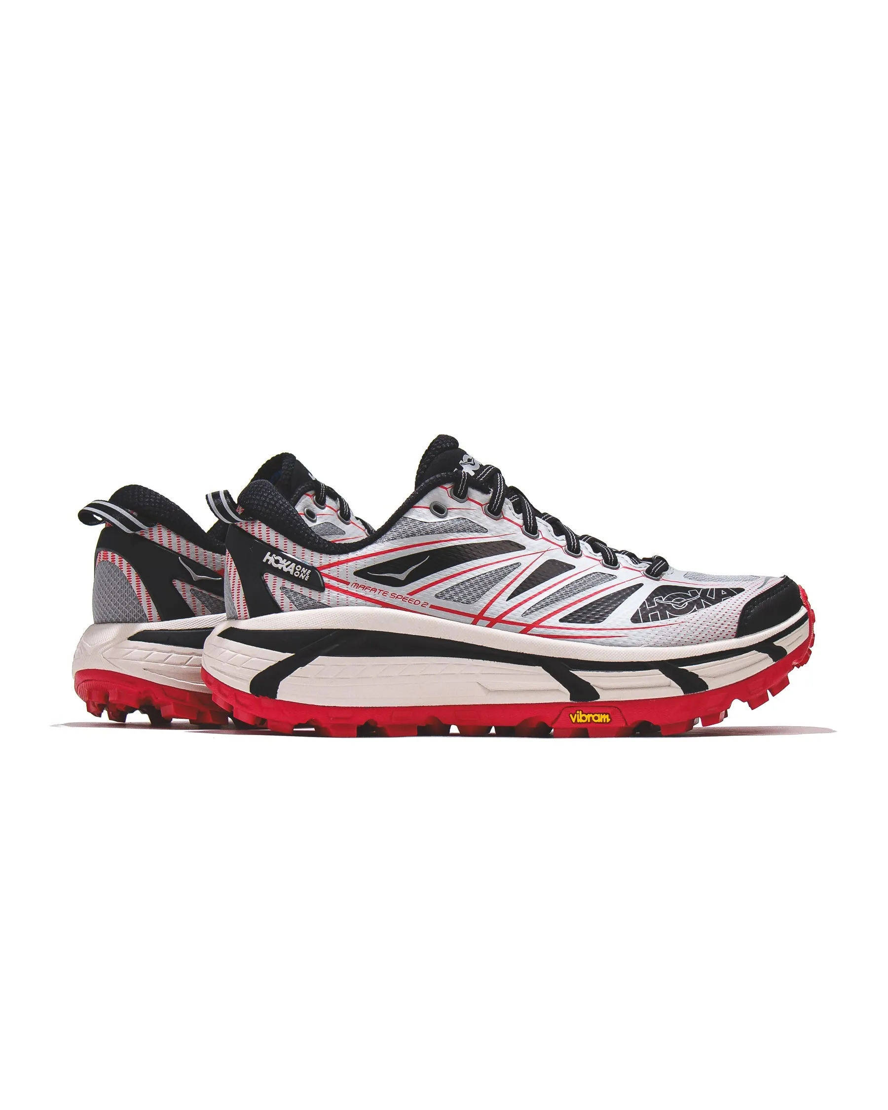 Hoka One One Unisex Mafate Speed 2 Galactic Grey Ruby Red 1126851-GTCG