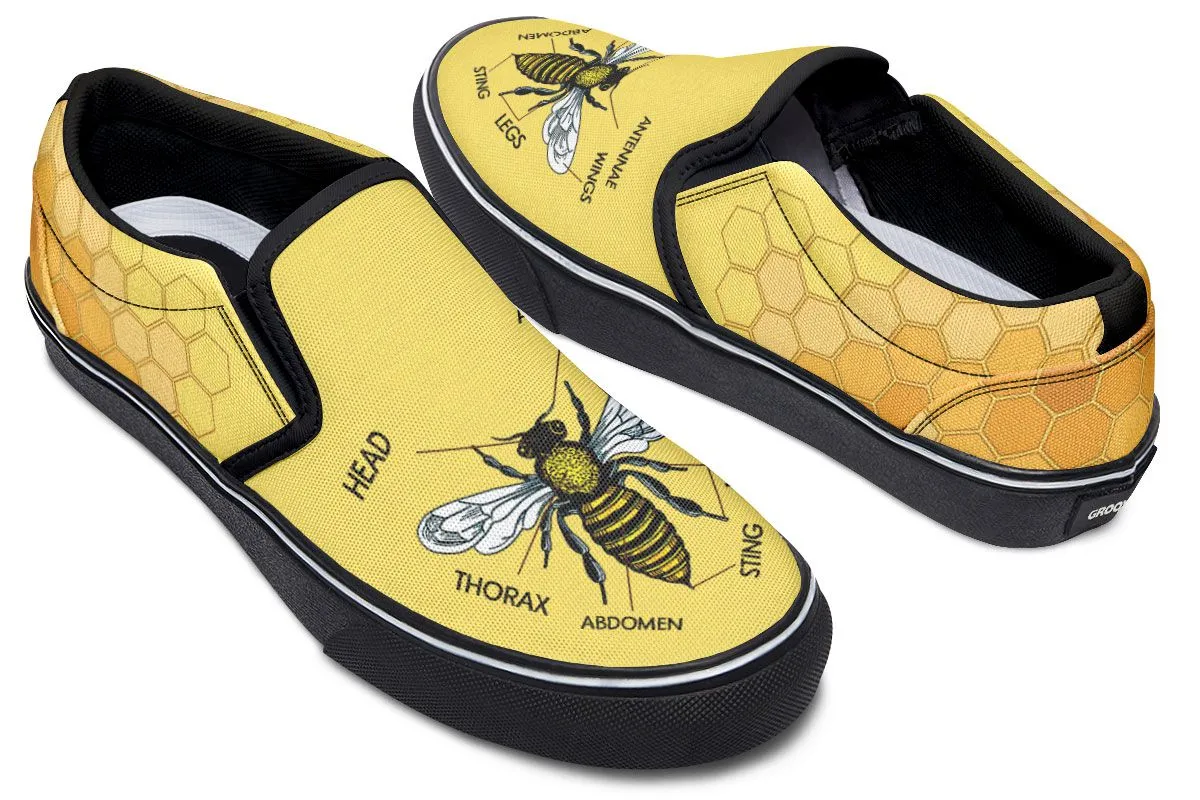 Honey Bee Diagram Slip-On Shoes