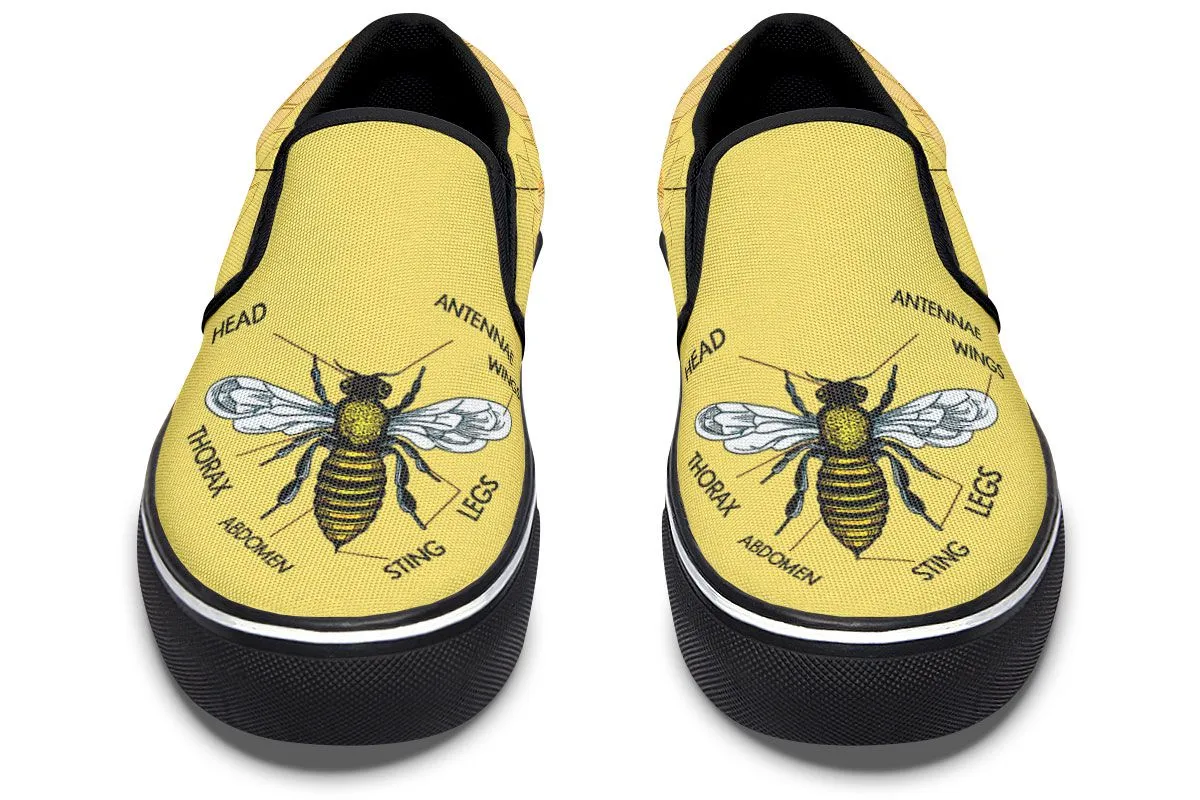 Honey Bee Diagram Slip-On Shoes