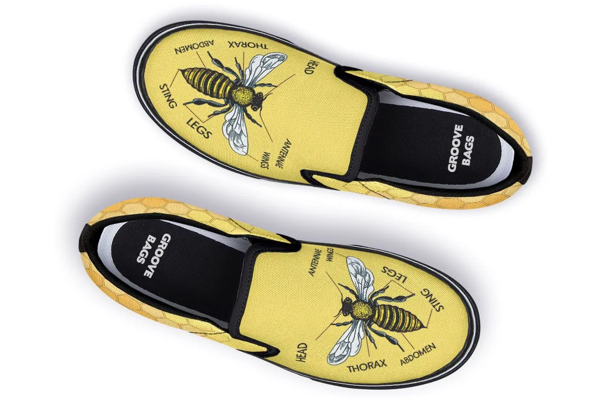 Honey Bee Diagram Slip-On Shoes