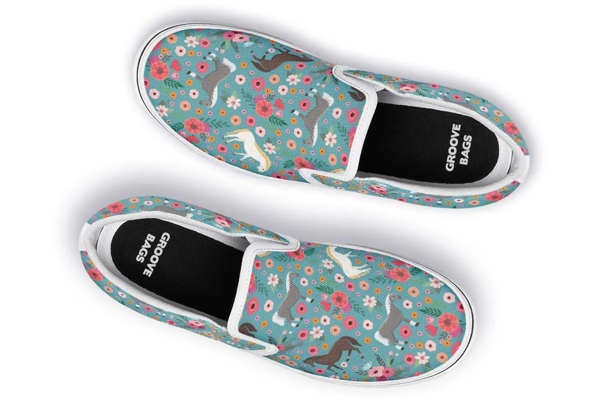 Horse Flower Slip-On Shoes