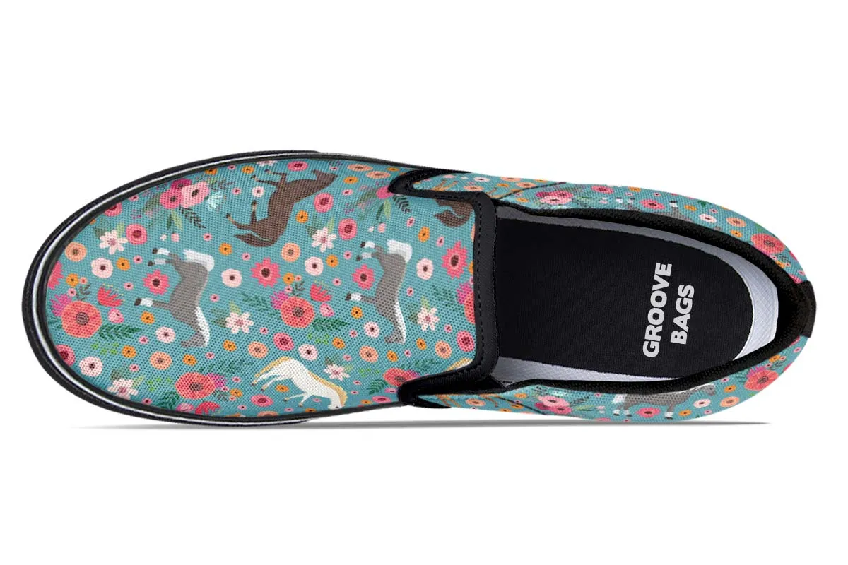 Horse Flower Slip-On Shoes