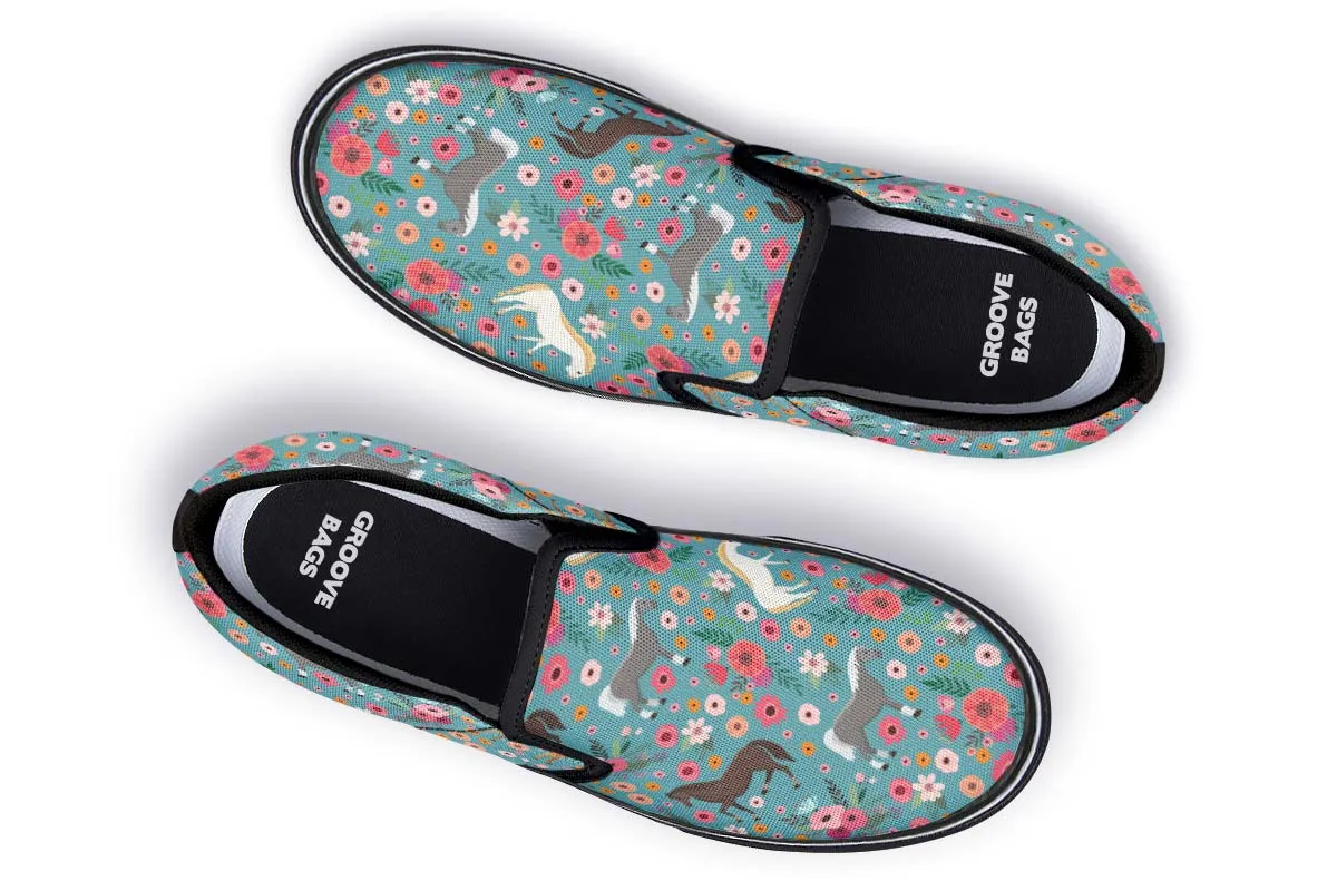 Horse Flower Slip-On Shoes