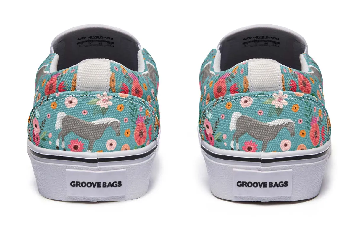 Horse Flower Slip-On Shoes