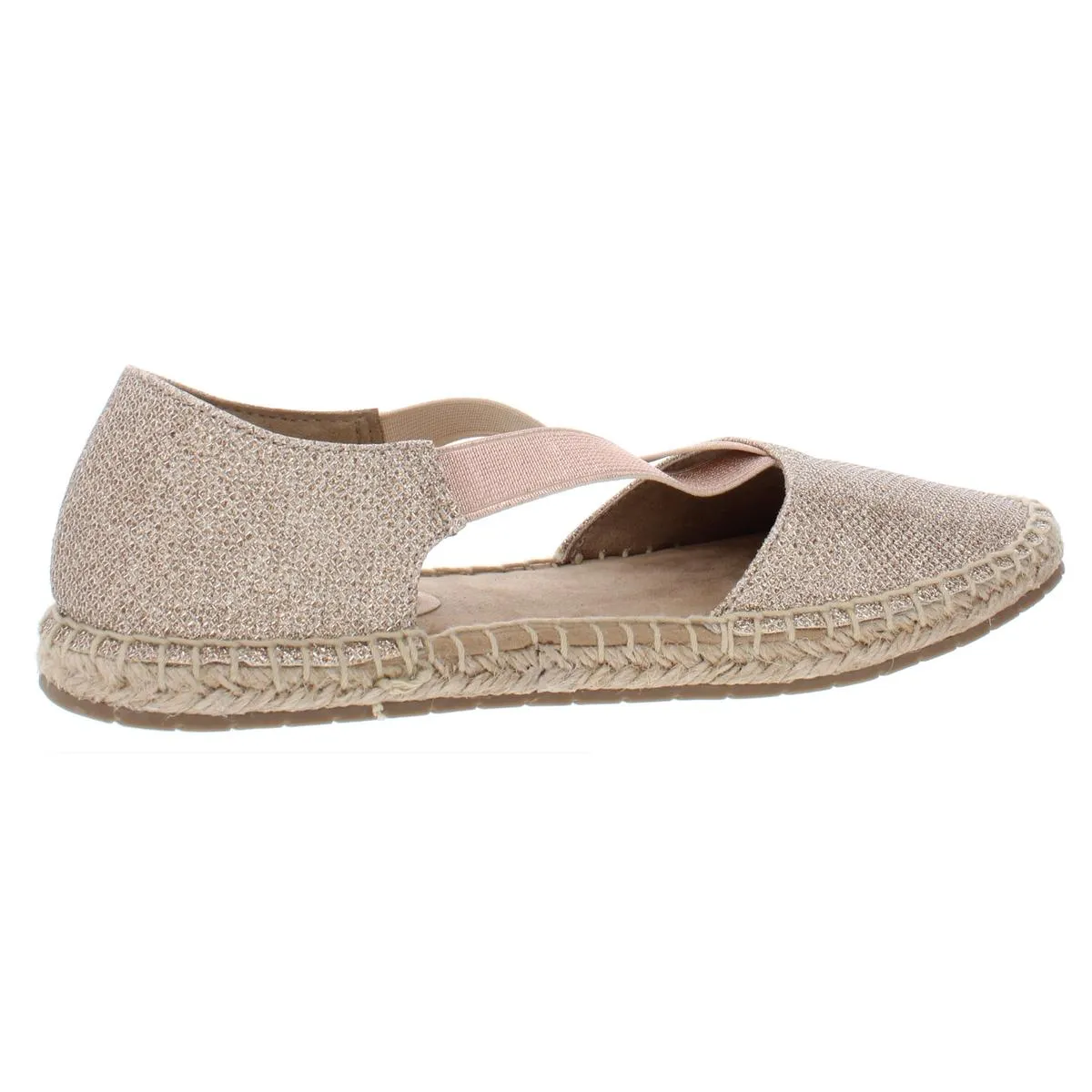 How Elastic Womens Glitter Metallic Espadrilles