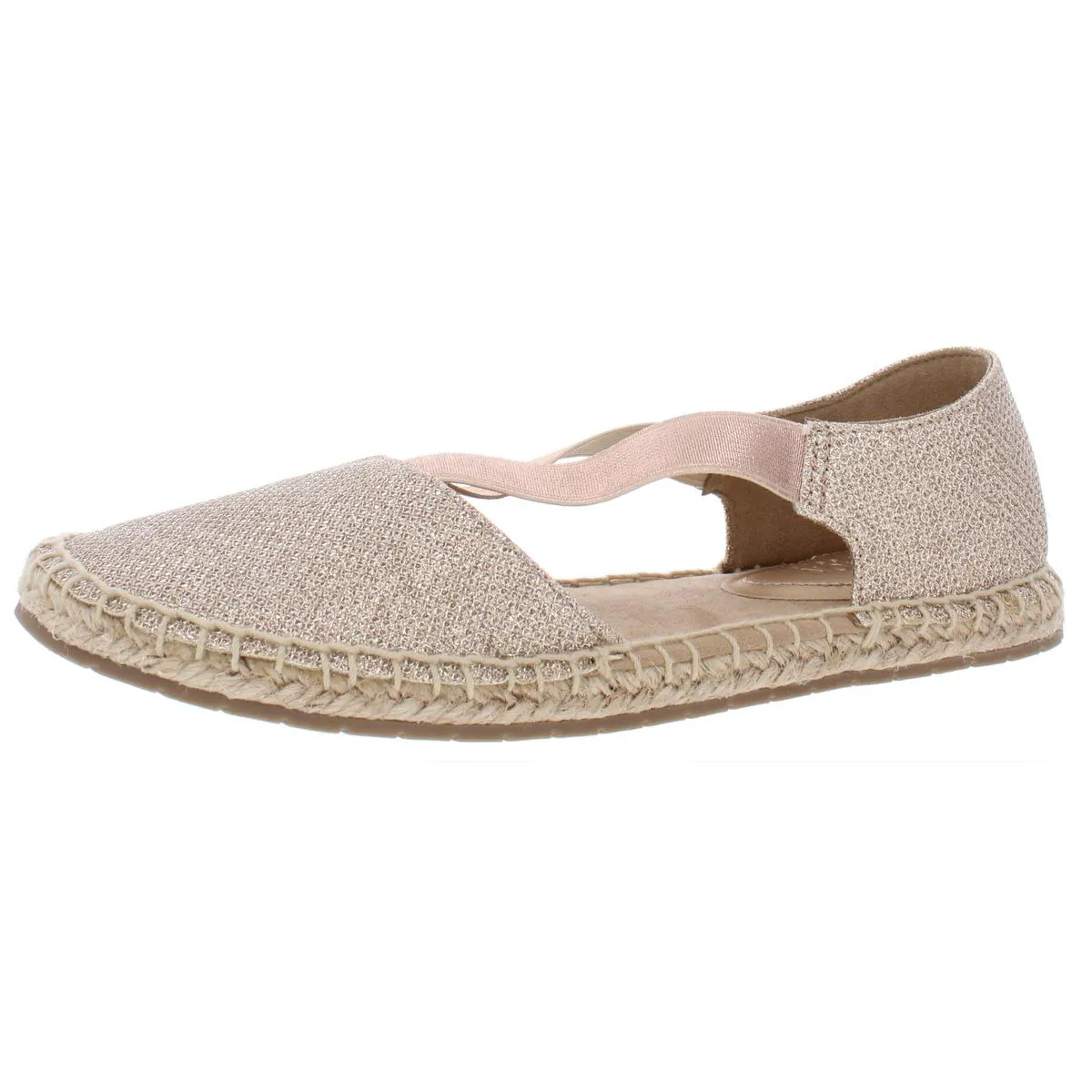 How Elastic Womens Glitter Metallic Espadrilles