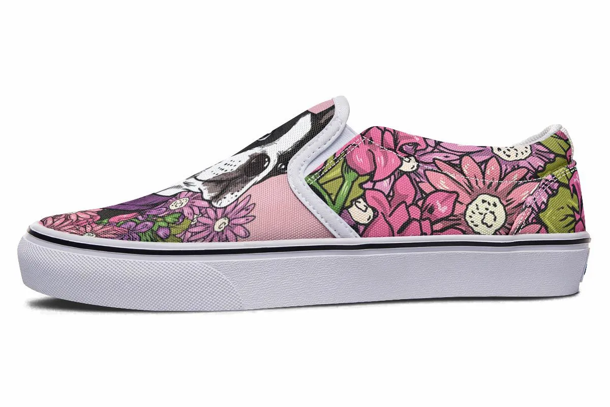 Illustrated Boston Terrier Slip-On Shoes