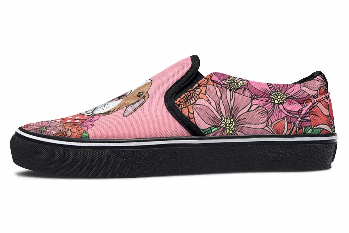 Illustrated Brown Pit Bull Slip-On Shoes