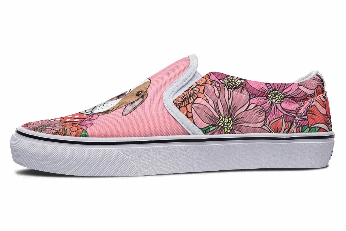 Illustrated Brown Pit Bull Slip-On Shoes