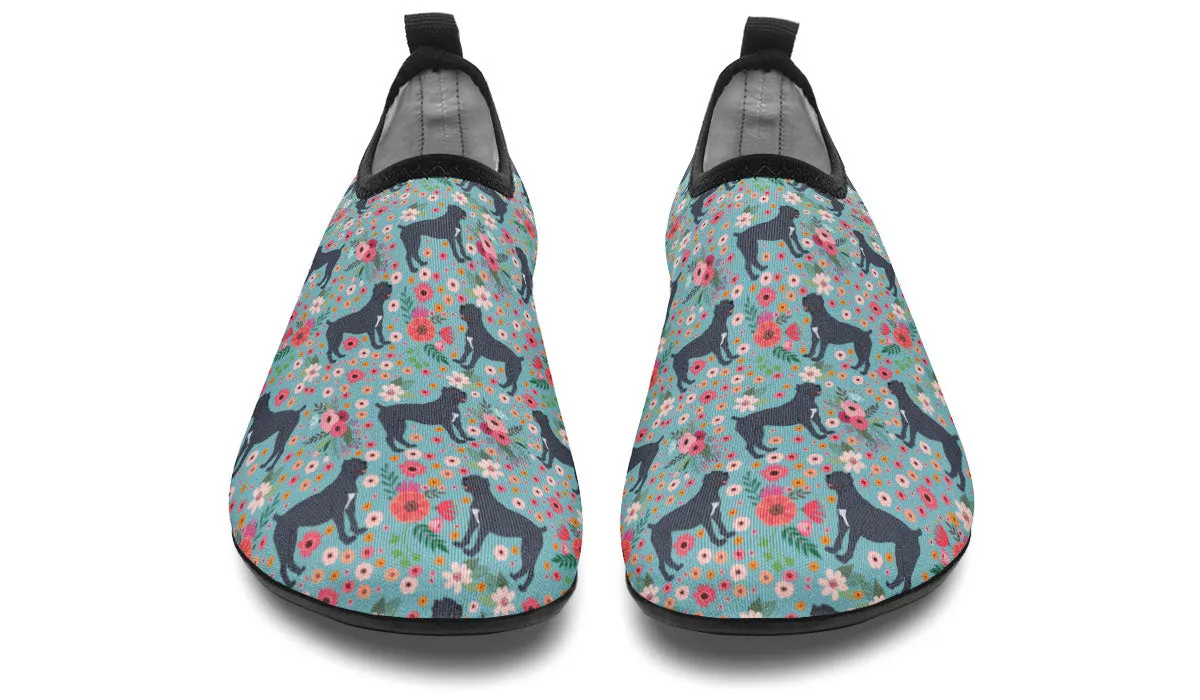 Illustrated Cane Corso Aqua Barefoot Shoes