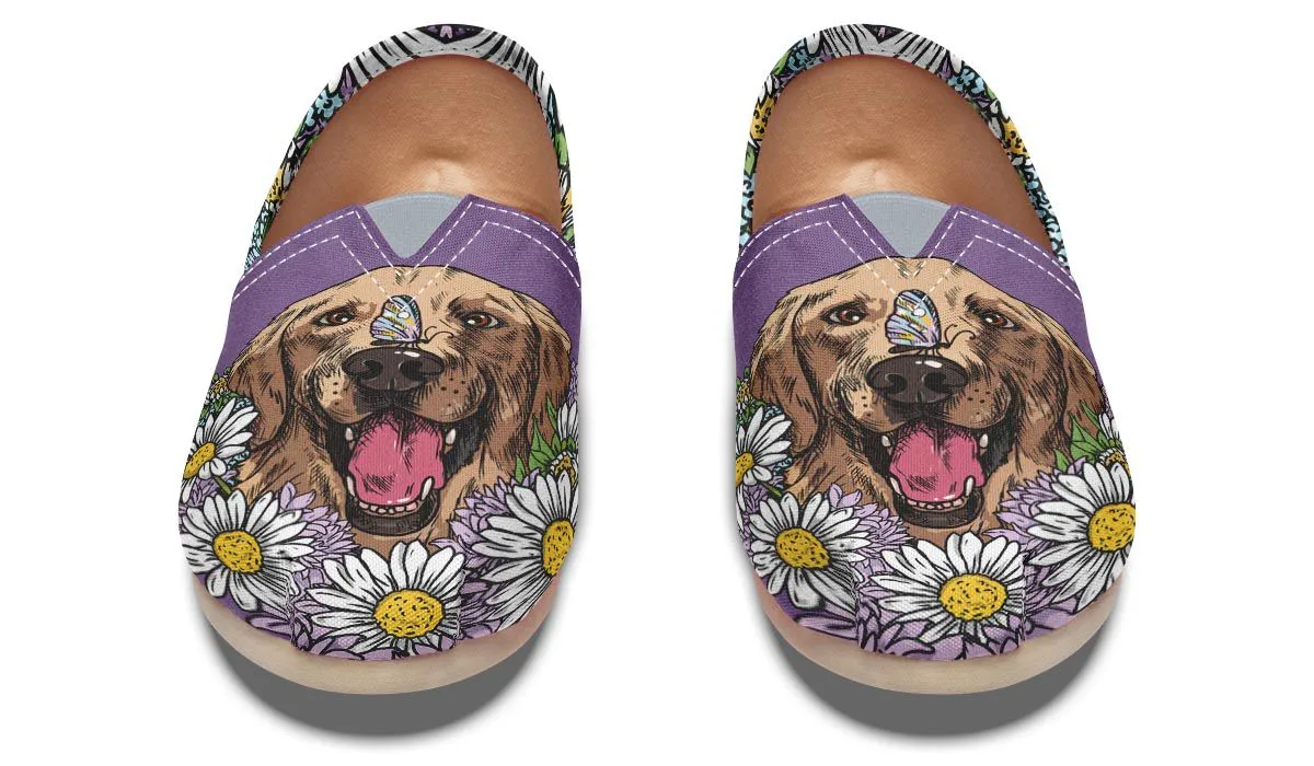 Illustrated Golden Retriever Casual Shoes