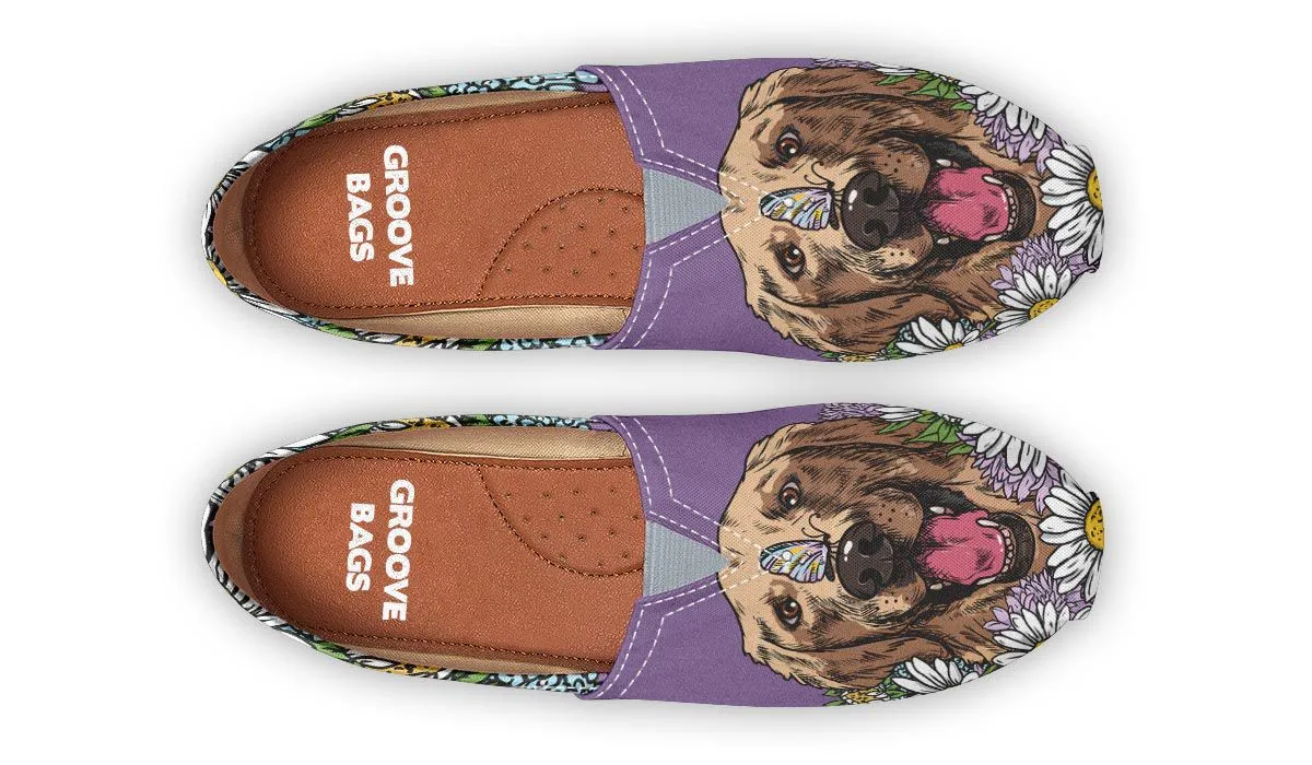Illustrated Golden Retriever Casual Shoes