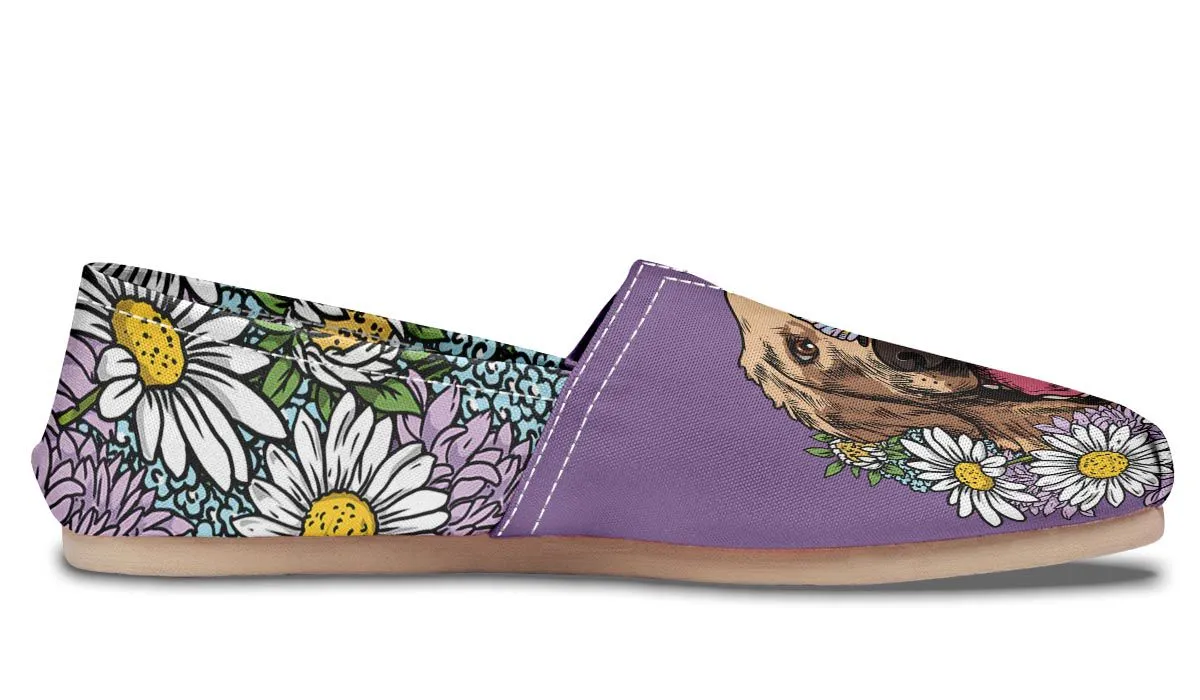 Illustrated Golden Retriever Casual Shoes