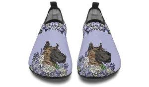 Illustrated Great Dane Aqua Barefoot Shoes