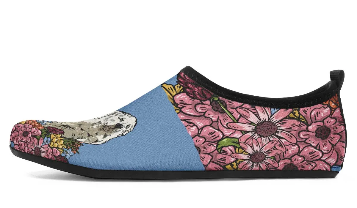 Illustrated Great Pyrenees Aqua Barefoot Shoes