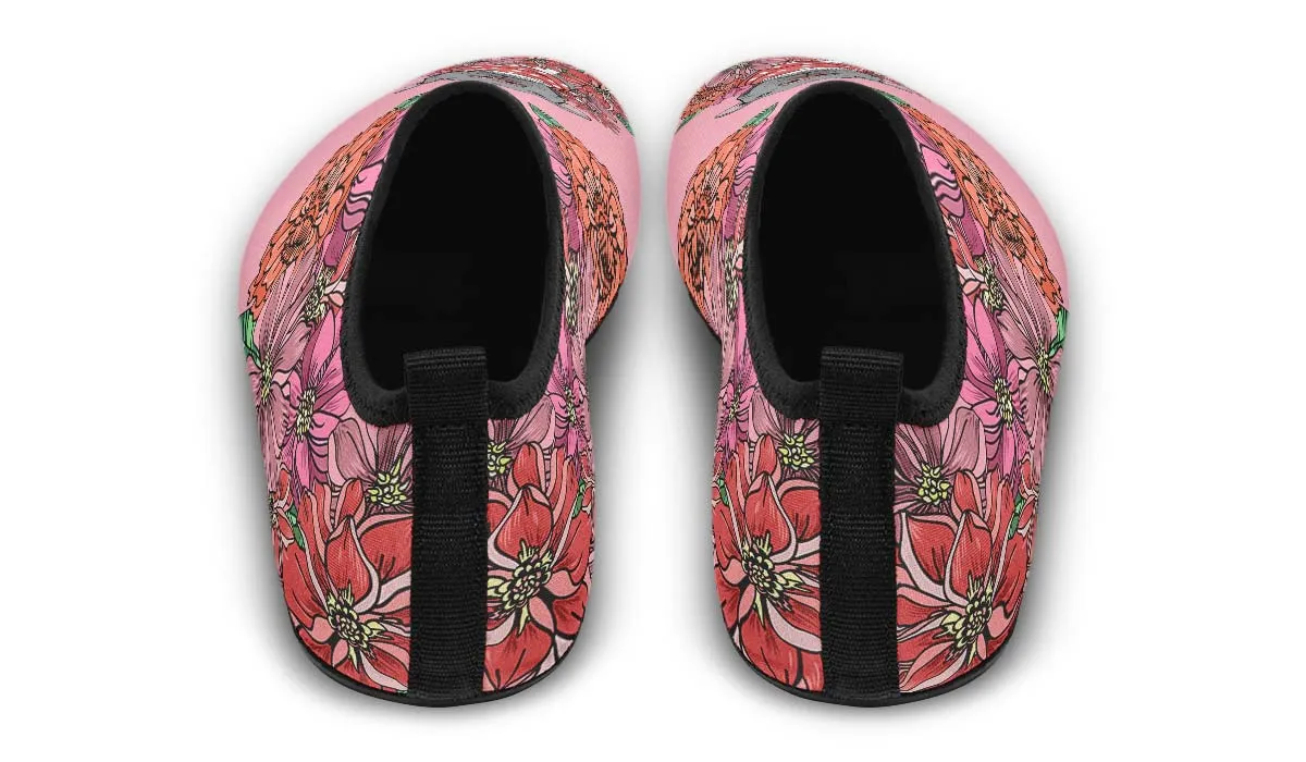 Illustrated Grey Pit Bull Aqua Barefoot Shoes
