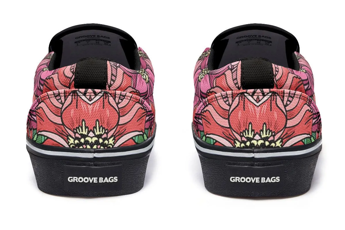 Illustrated Grey Pit Bull Slip-On Shoes