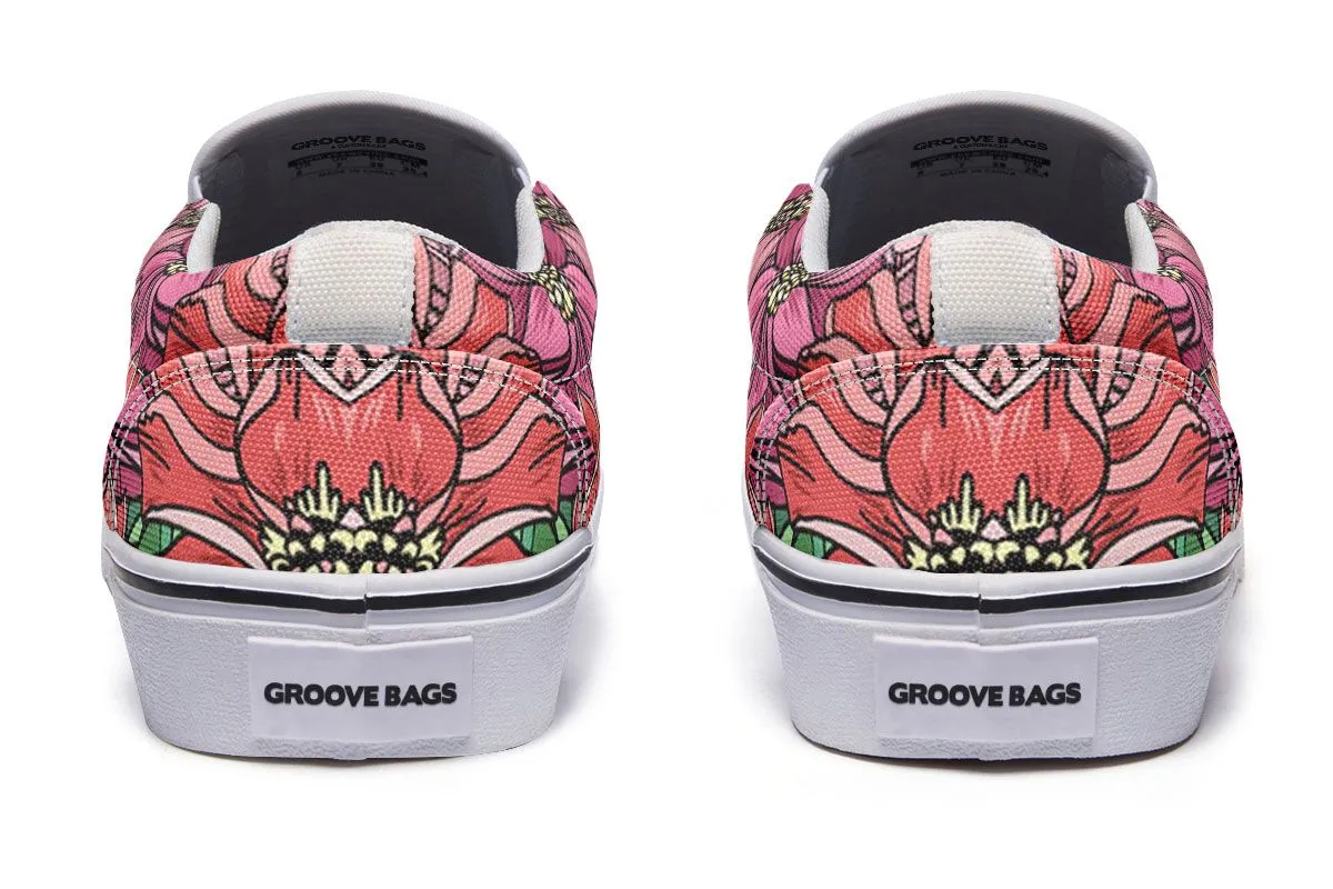 Illustrated Grey Pit Bull Slip-On Shoes