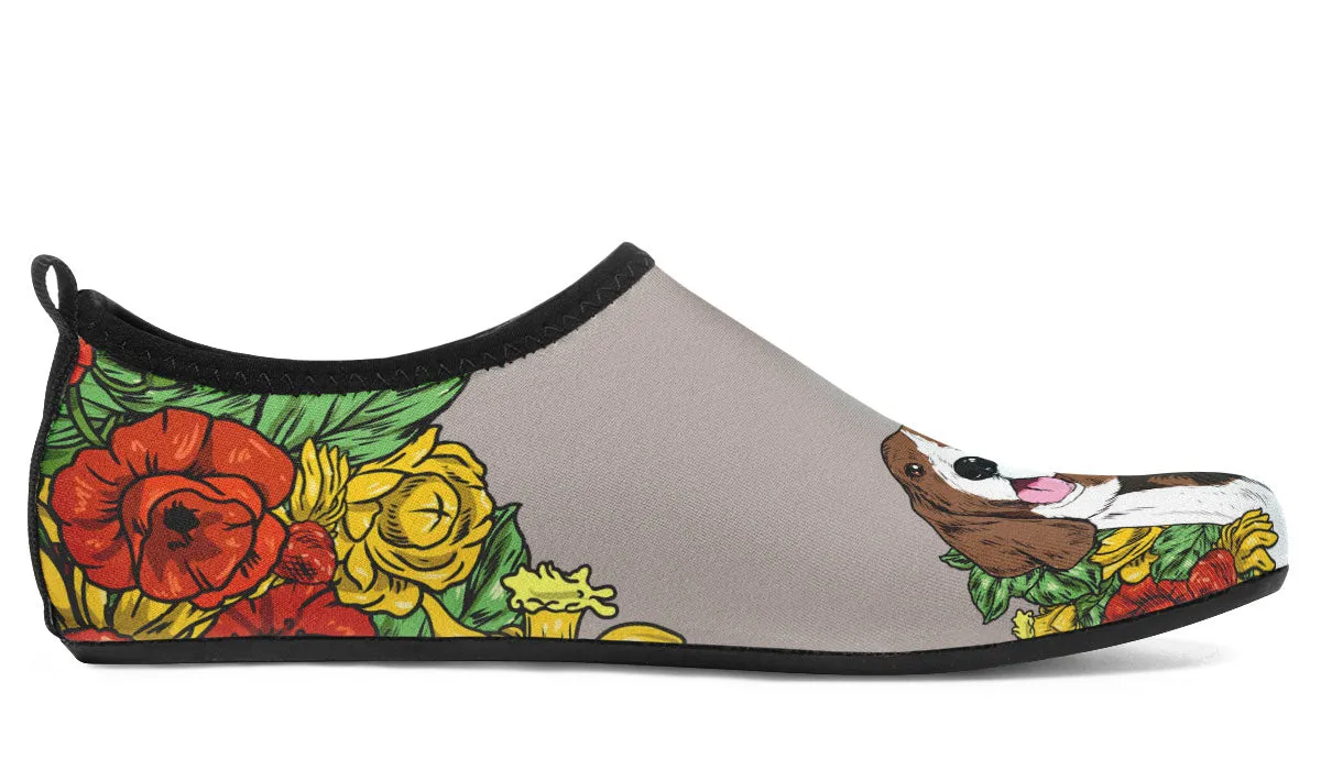 Illustrated Hound Aqua Barefoot Shoes