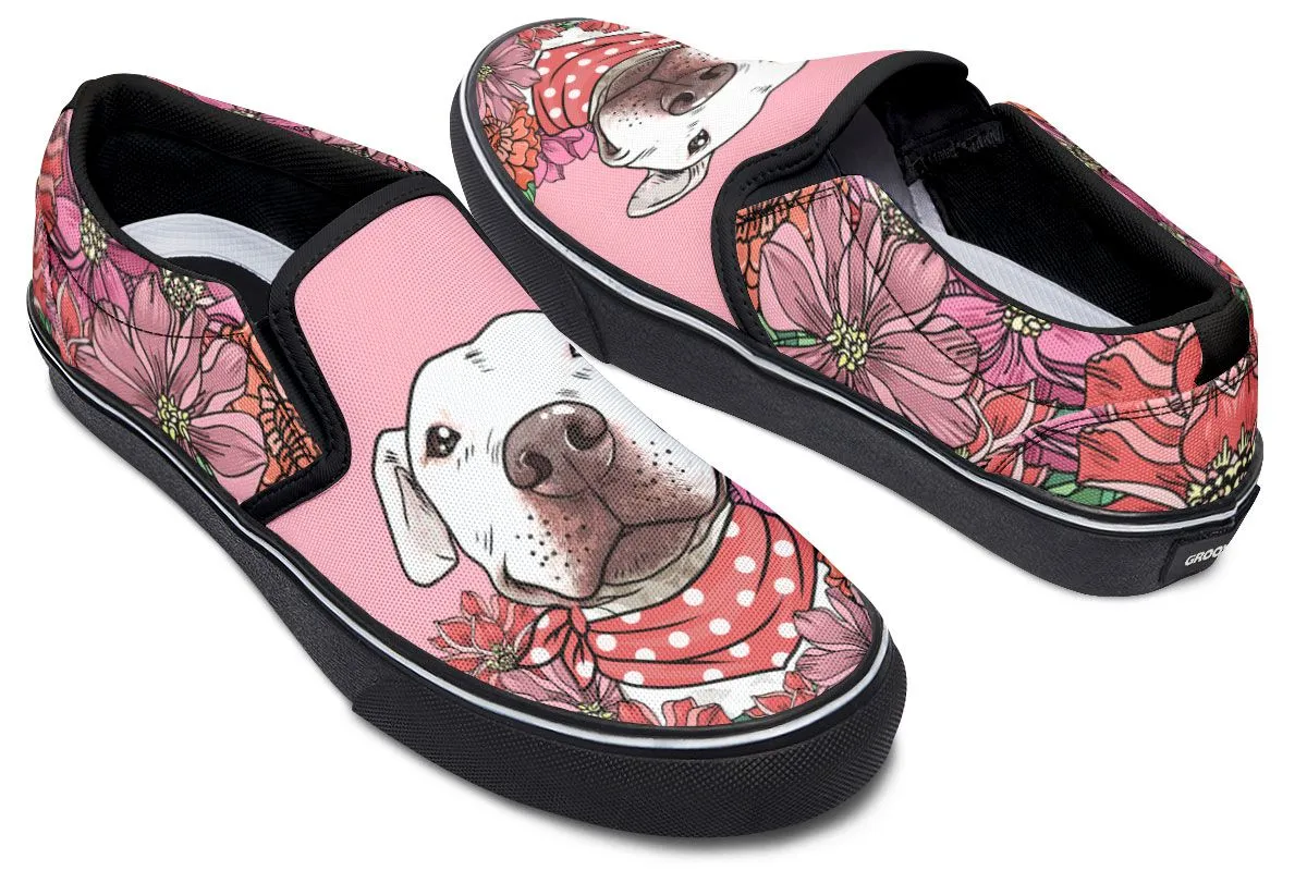 Illustrated Pit Bull Slip-On Shoes
