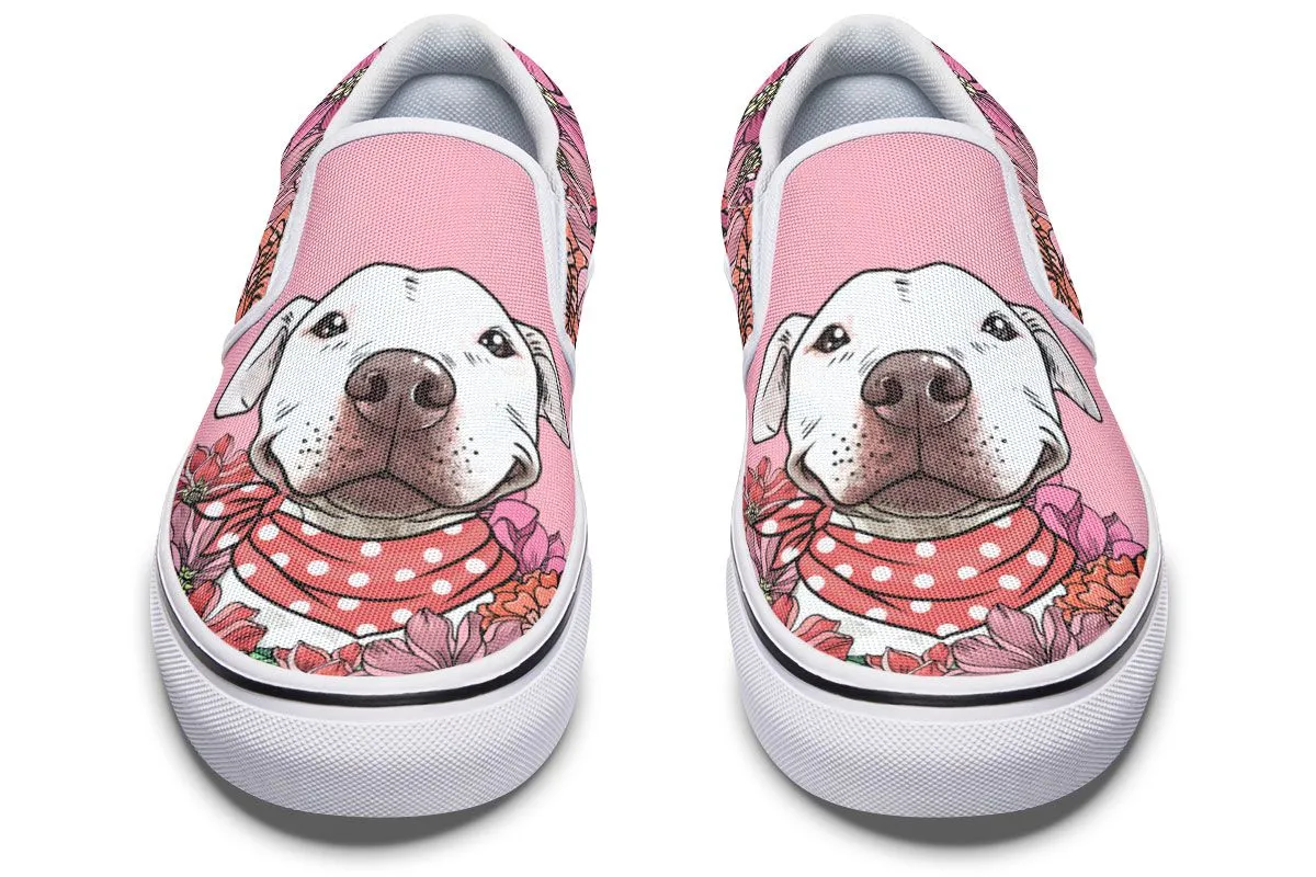 Illustrated Pit Bull Slip-On Shoes