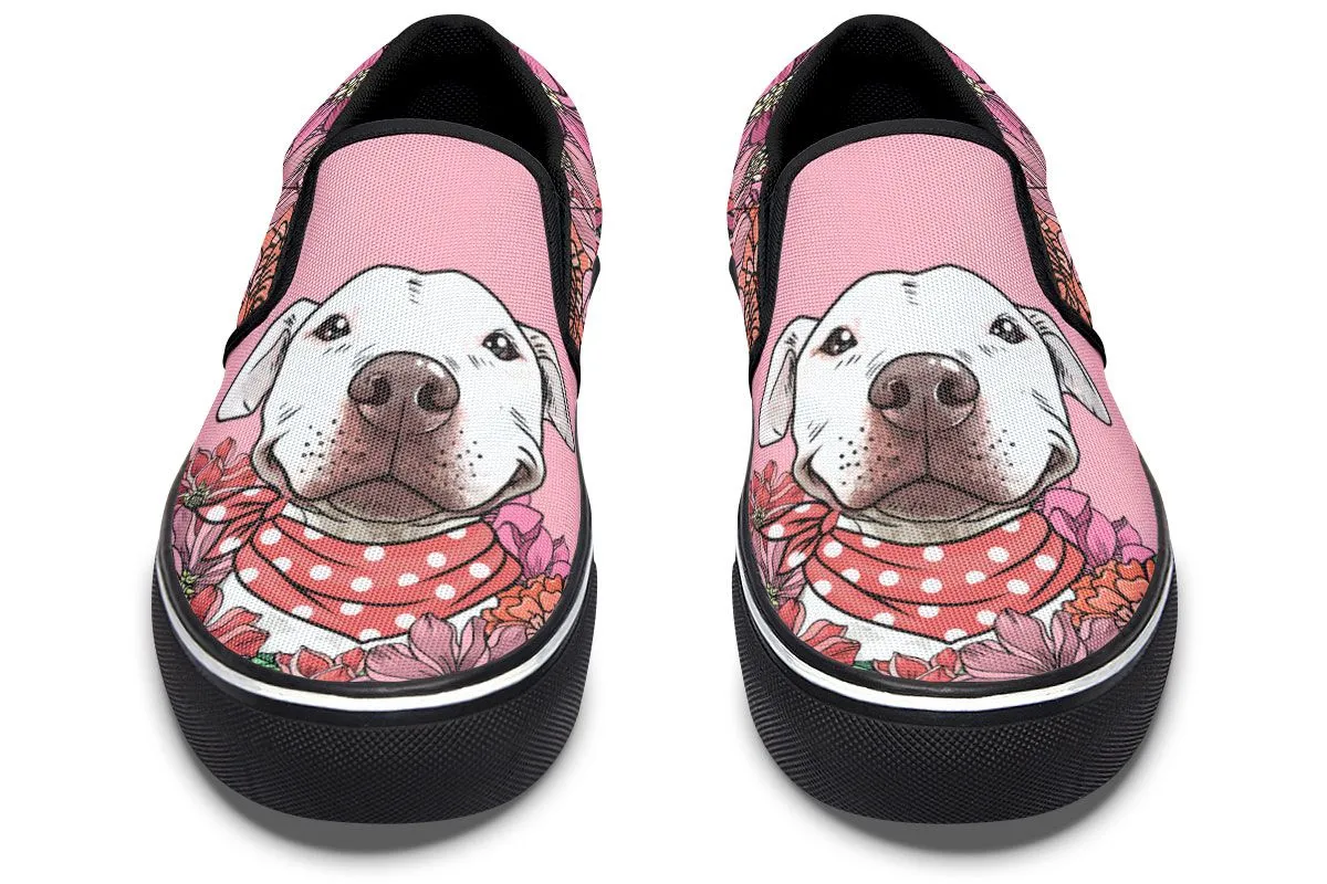 Illustrated Pit Bull Slip-On Shoes