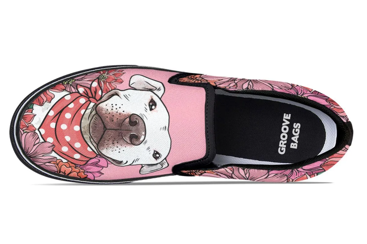 Illustrated Pit Bull Slip-On Shoes