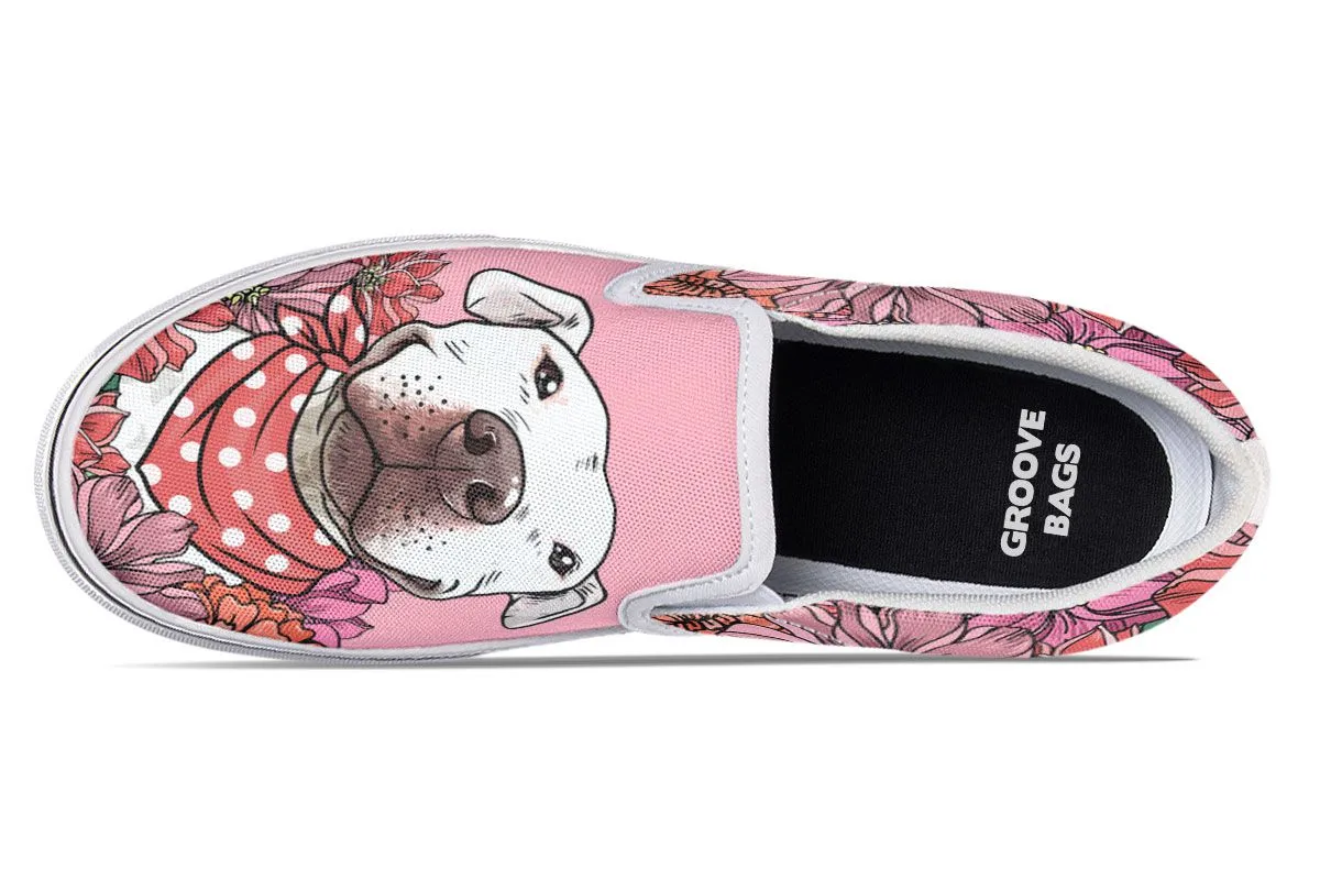 Illustrated Pit Bull Slip-On Shoes