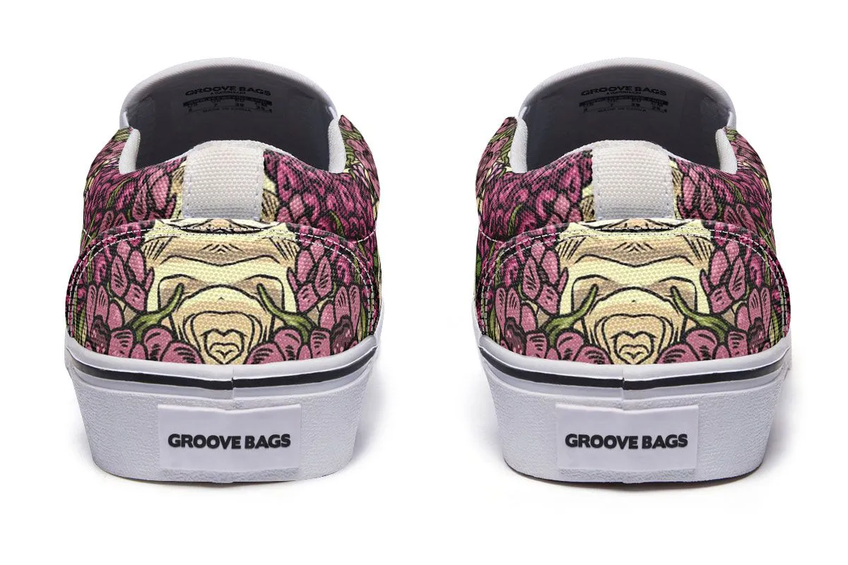 Illustrated Pug Slip-On Shoes