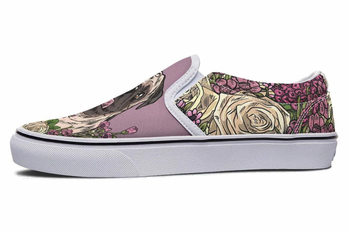 Illustrated Pug Slip-On Shoes