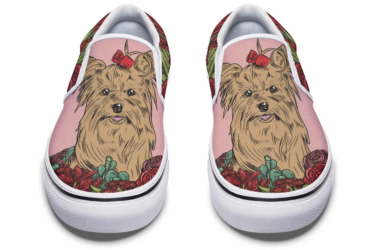 Illustrated Yorkie Terrier Slip-On Shoes