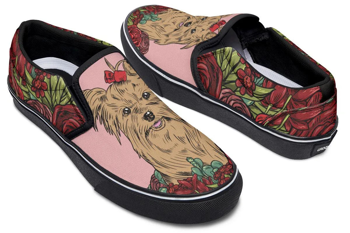 Illustrated Yorkie Terrier Slip-On Shoes