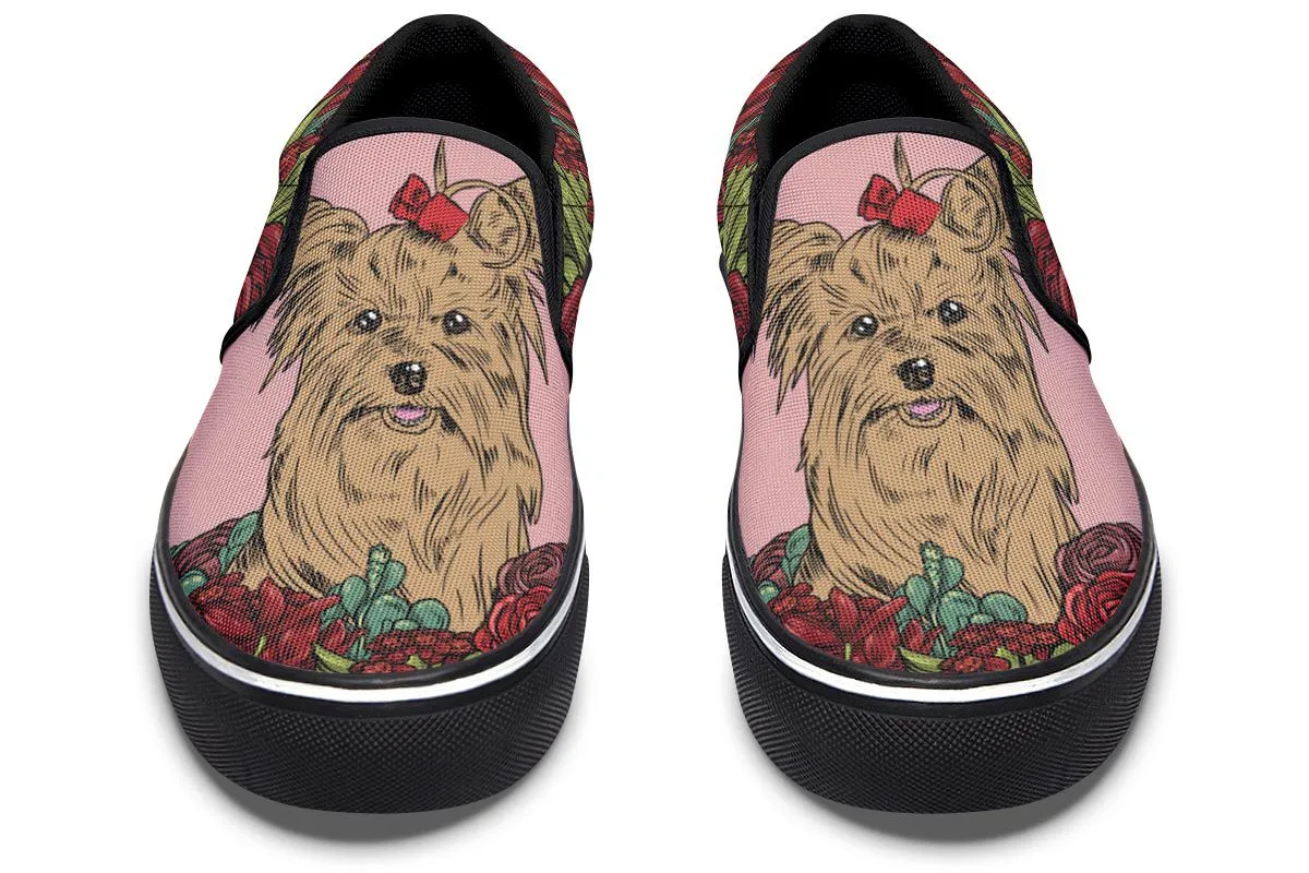 Illustrated Yorkie Terrier Slip-On Shoes
