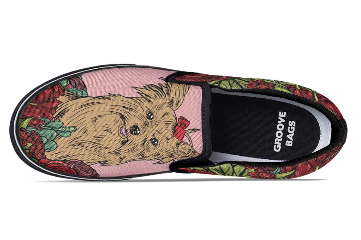 Illustrated Yorkie Terrier Slip-On Shoes