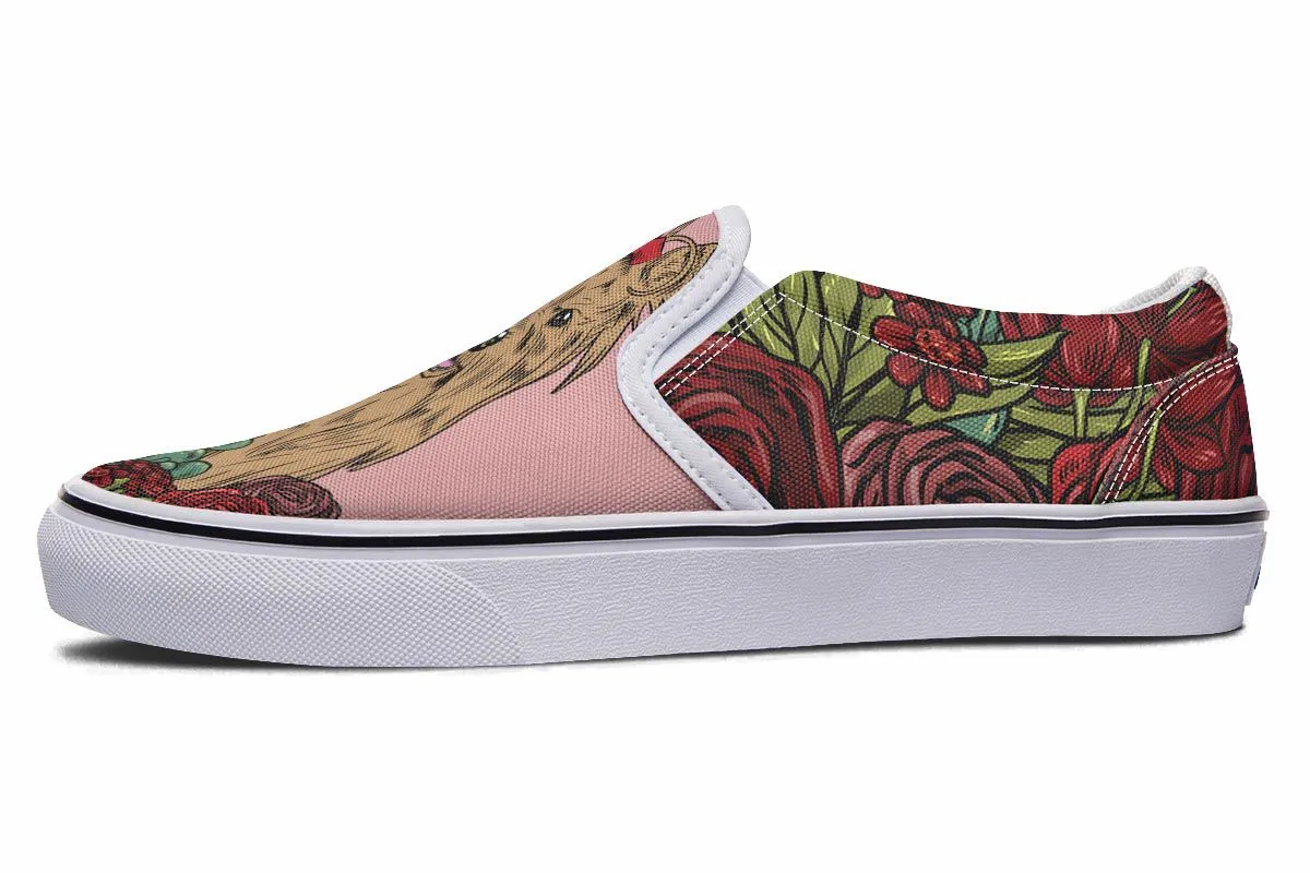 Illustrated Yorkie Terrier Slip-On Shoes