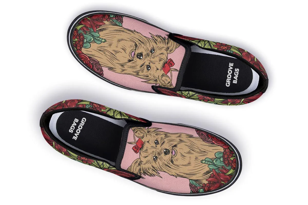 Illustrated Yorkie Terrier Slip-On Shoes