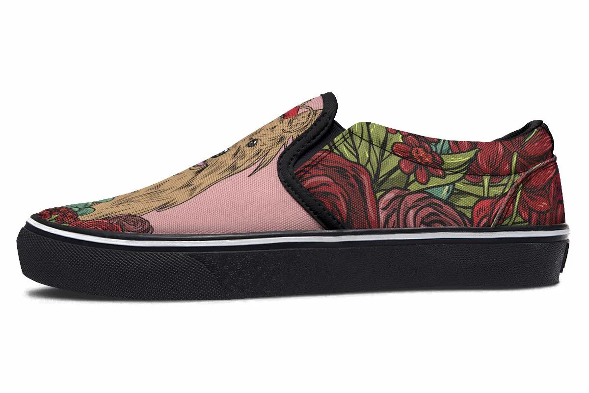 Illustrated Yorkie Terrier Slip-On Shoes