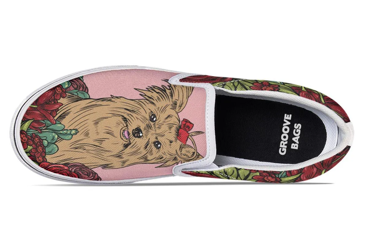 Illustrated Yorkie Terrier Slip-On Shoes