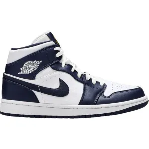 Jordan 1 Mid White Metallic Gold Obsidian
