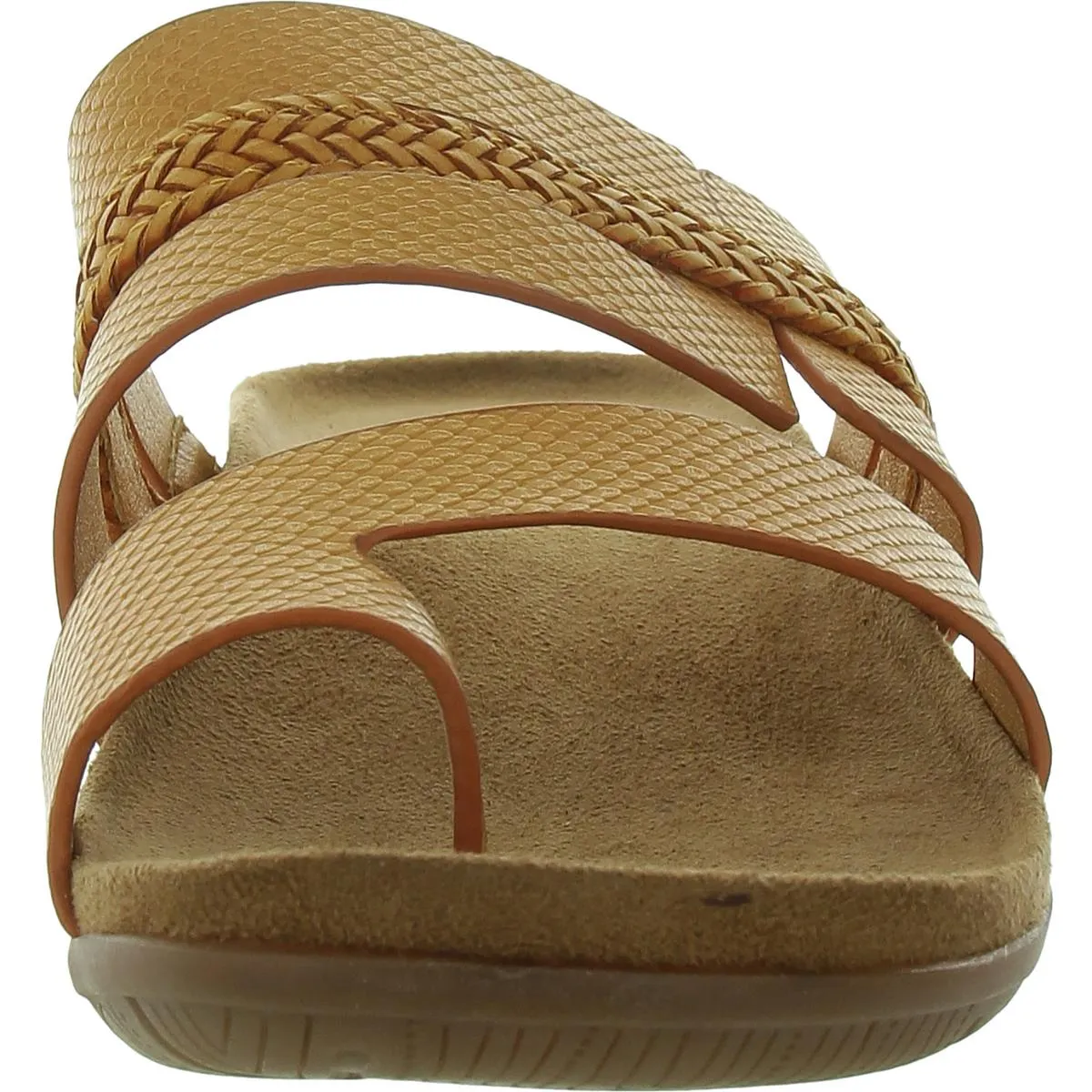 JORRY Womens Braided Toe loop Slide Sandals